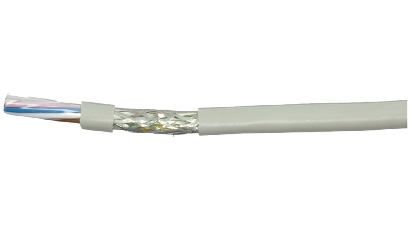 Cabloswiss LI-YCY Multicore Cable, 2 Cores, 0.14 mm², CY, 100m, Grey PVC Sheath