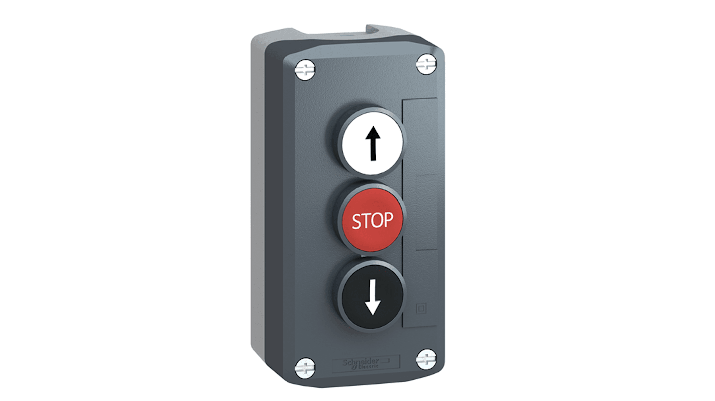 Schneider Electric Spring Return Control Station Switch - SPDT, Polycarbonate, Black, Red, IP66, IP69, IP69K