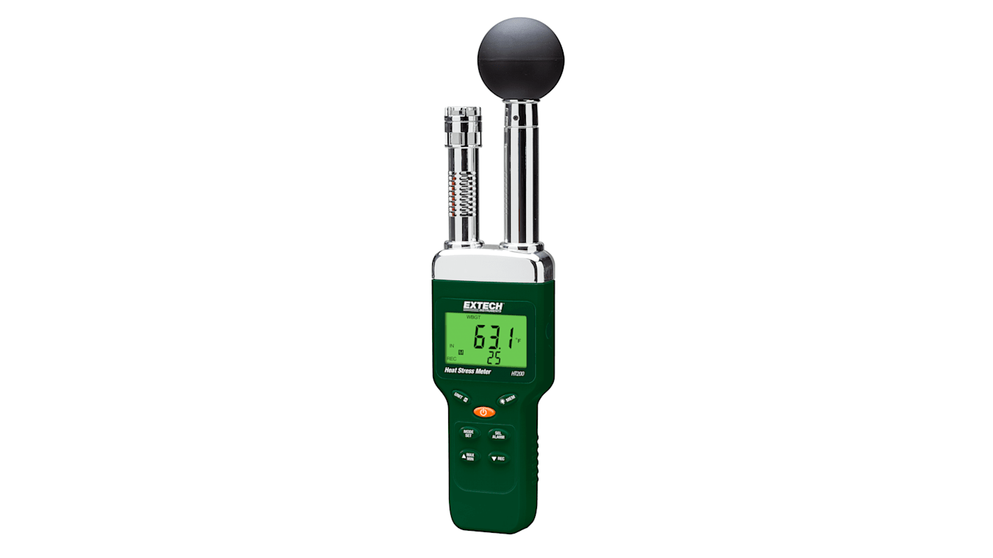 Extech HT200 Digital Hygrometer, ±3 Accuracy, +80°C Max, 99%RH Max