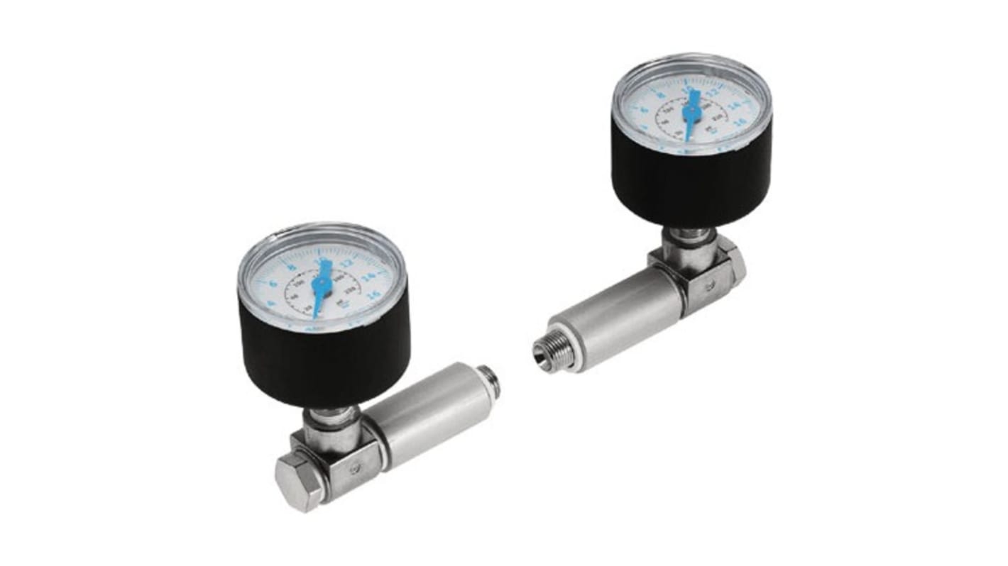 Festo G 1/4 Analogue Bourdon tube pressure gauge 10bar, DPA-100-10-MA-SET