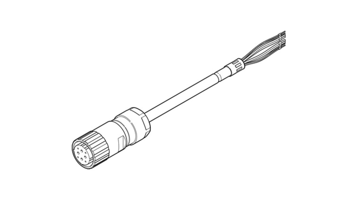 Cable Festo, 0 → 630 V ac/dc, 22 A, para usar con Servomotor EMMS-AS y motor paso a paso CMMS-ST