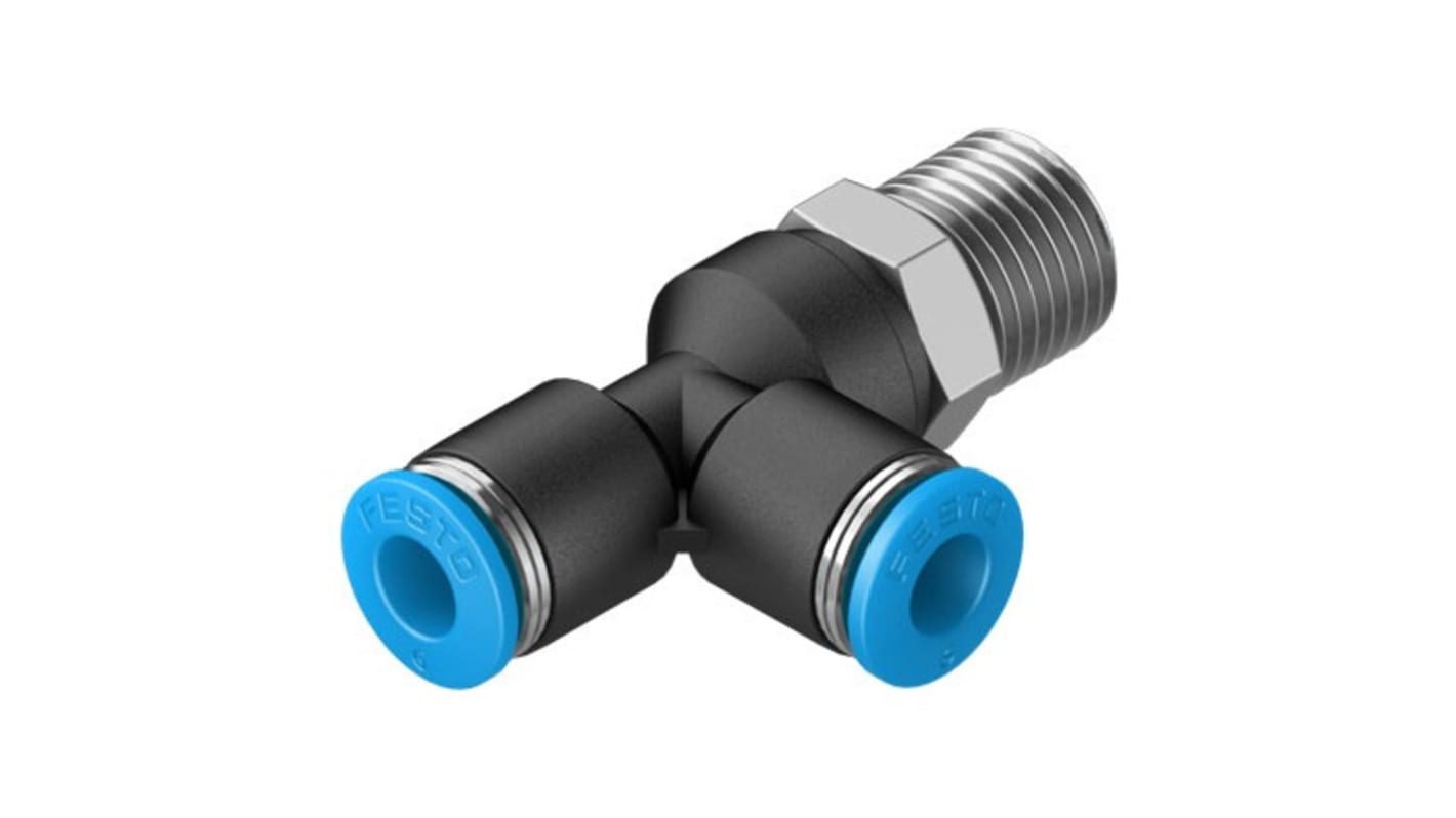 Festo QS Series Push-in Fitting, R 1/4 Male to For tubing outside diameter 6 mm, Threaded Connection Style,