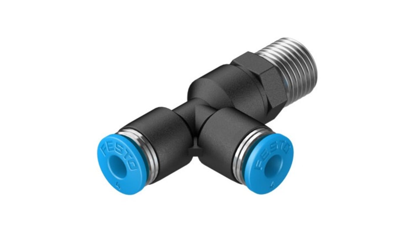 Festo QS Series Push-in Fitting, R 1/8 Male to For tubing outside diameter 4 mm, Threaded Connection Style,