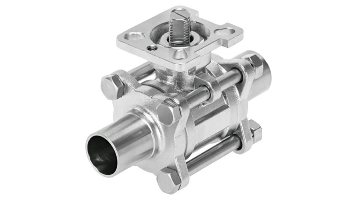 Válvula de bola, Festo, VZBD-21/2-W1-16-T-2-F0710-V14V14, Acero inoxidable