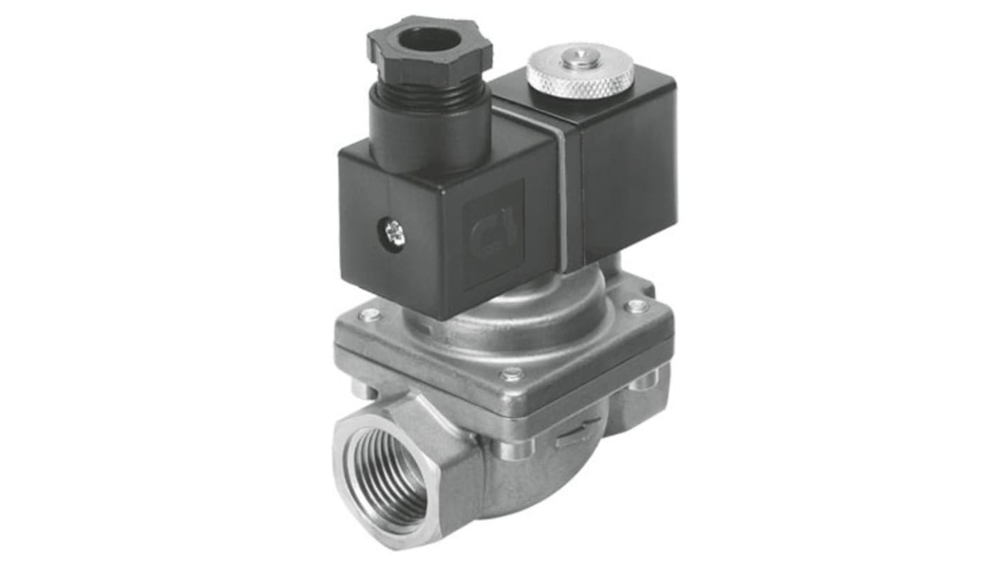 Festo 2/2 Way, Closed, Monostable Solenoid Valve - Electrical G 1/4 VZWP Series 130V