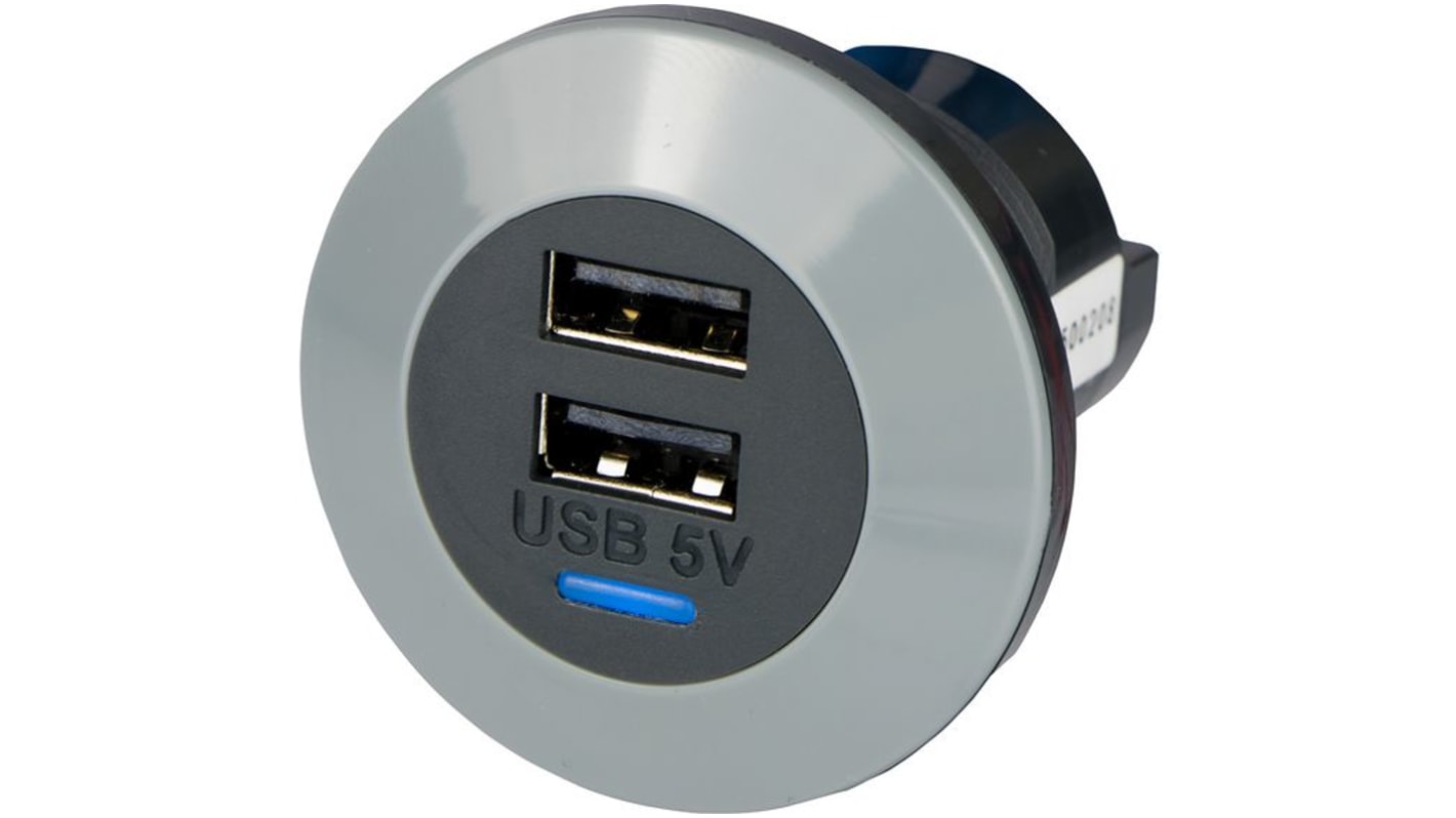 Alfatronix Dual-USB Zigarettenanzünder Ladegerät, 24V dc Input 5V dc Output USB Typ A 3A