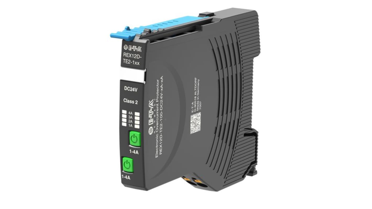 Interruptor automático electrónico ETA REX12D-TE2-100-DC24V-1A-10A, 10A, Montaje en Carril DIN 24V REX12D, 2 canales