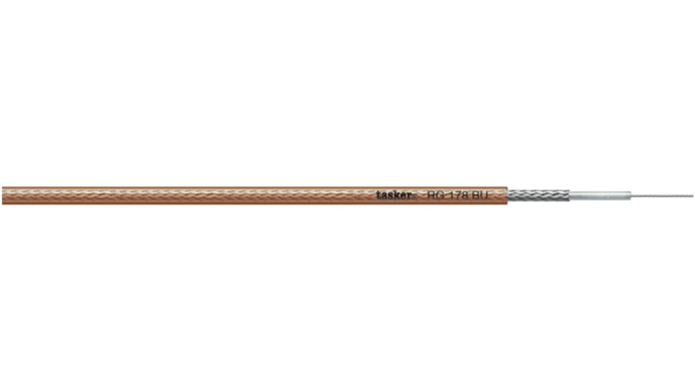 Tasker RG Series Coaxial Cable, 100m, RG 178 A/U MIL Coaxial