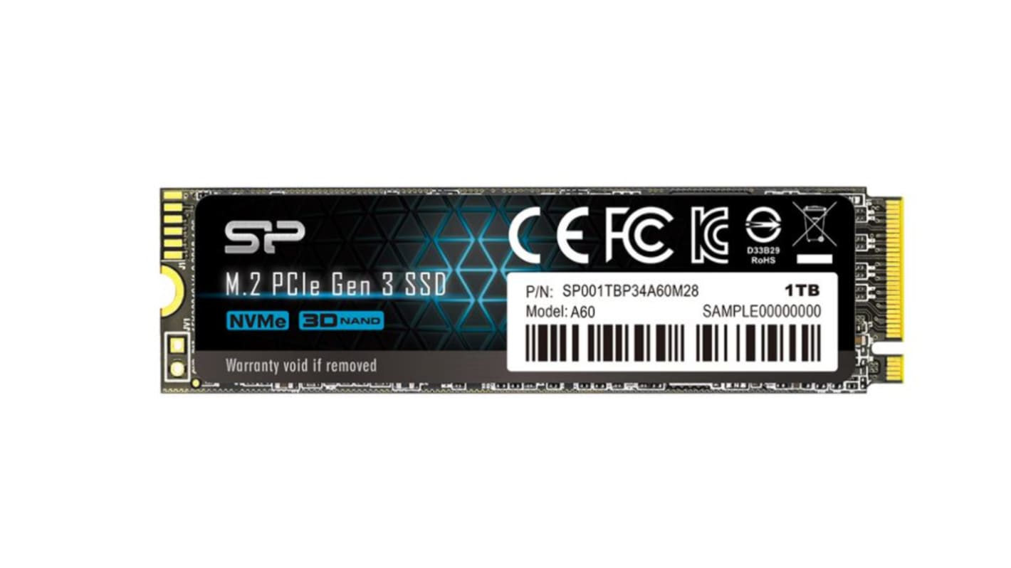 Silicon Power P34A60, M.2 2280 SSD NVMe, PCIe 3.0 x 4, SLC, 1 TB, SSD