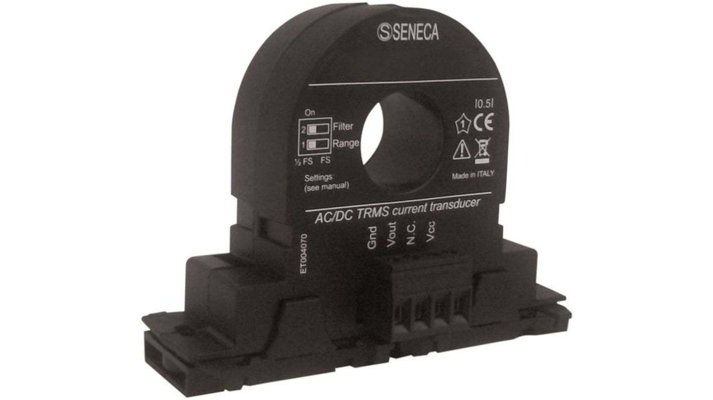 Transformador de corriente Seneca T201, Montaje en Carril DIN, entrada 100A