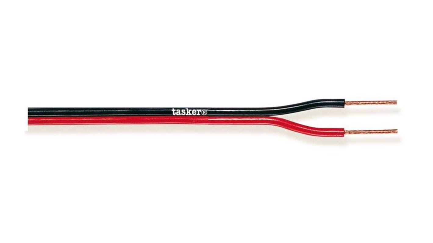 Tasker 2 Core Audio Cable, 2x0.50 mm² CSA, 2.20x4.40mm od, 100m, Black, Red