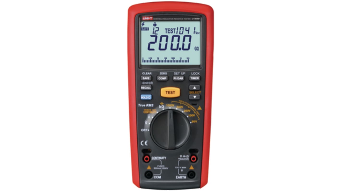 UNI-T UT505B Digital Multimeter, 1kV Max, 200GΩ Max, CAT III 1000 V, CAT IV 600 V