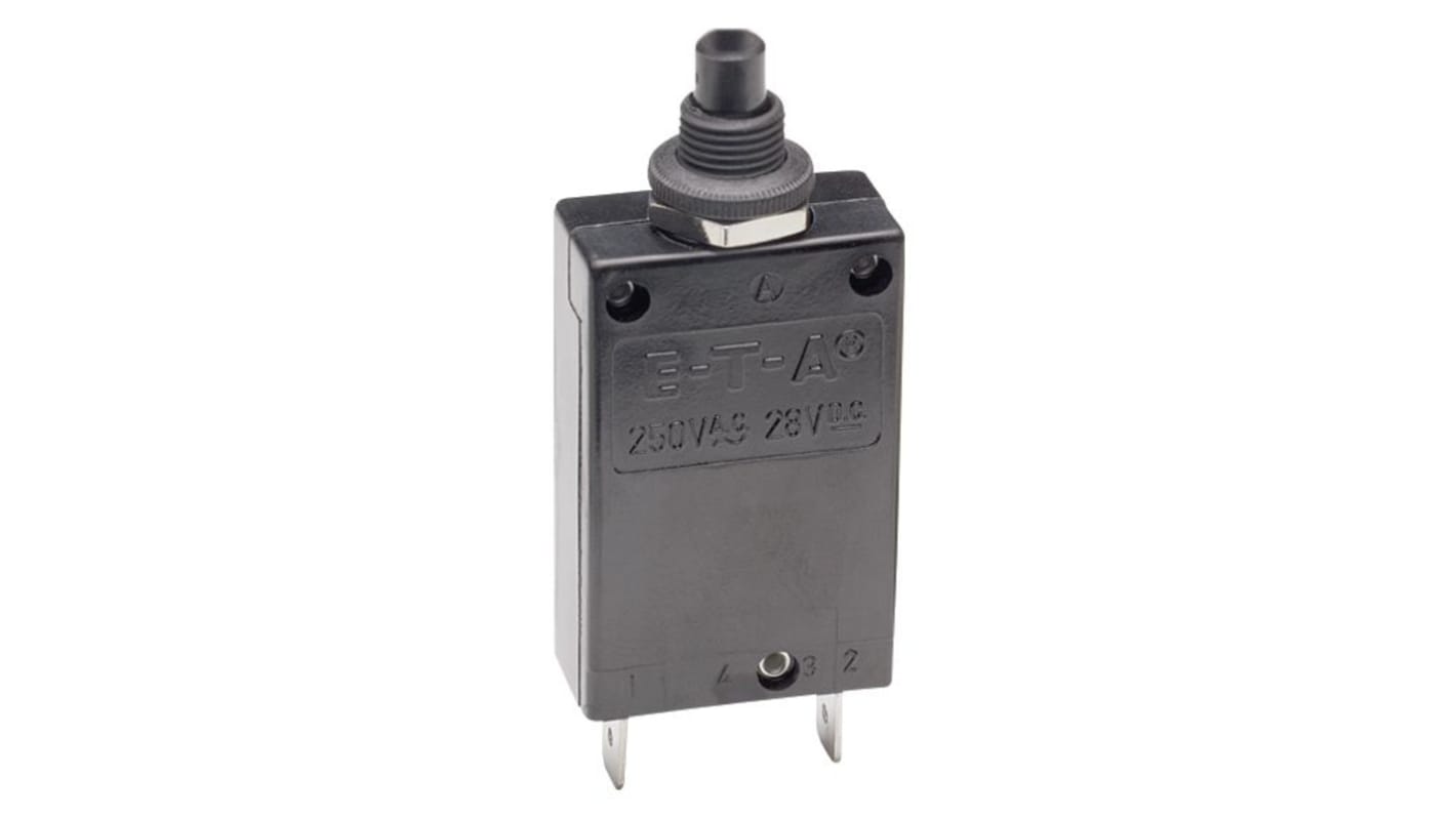 ETA Thermal Circuit Breaker - 2-5700-IG1-P10  Single Pole 28V Voltage Rating Panel Mount, 15A Current Rating