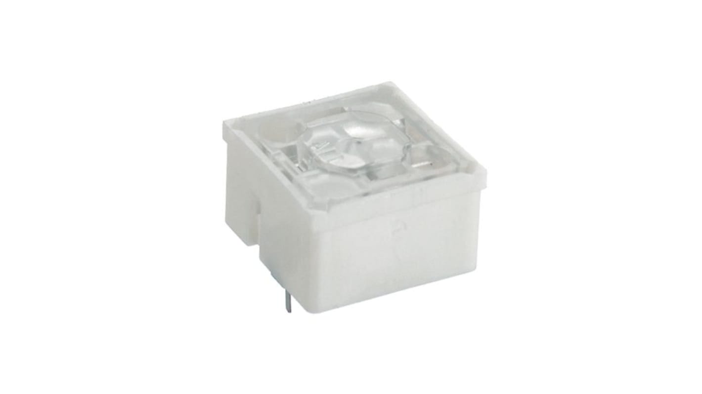 White Short Tactile Switch, 1NO 250mA 15mm Through Hole