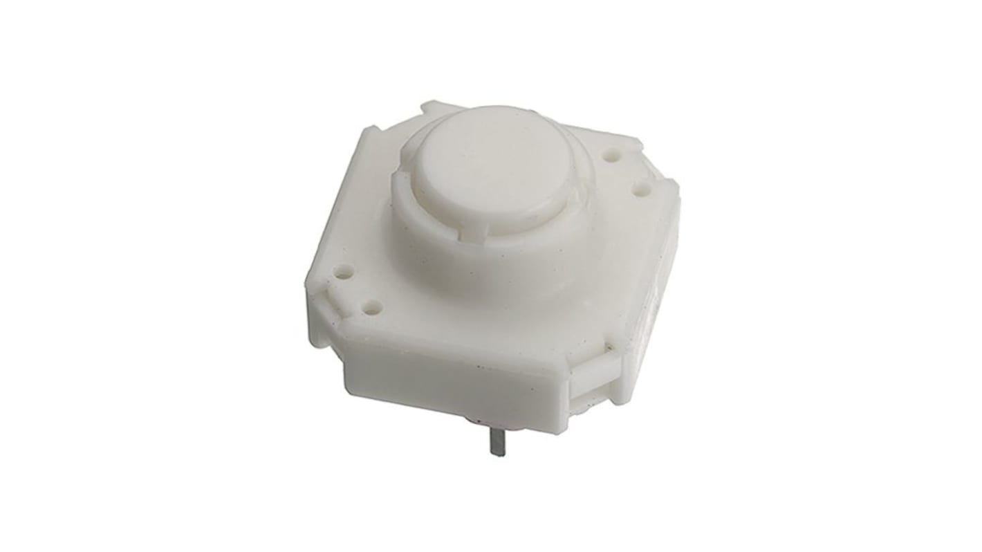 White Short Tactile Switch, 1NO 15mm Through Hole