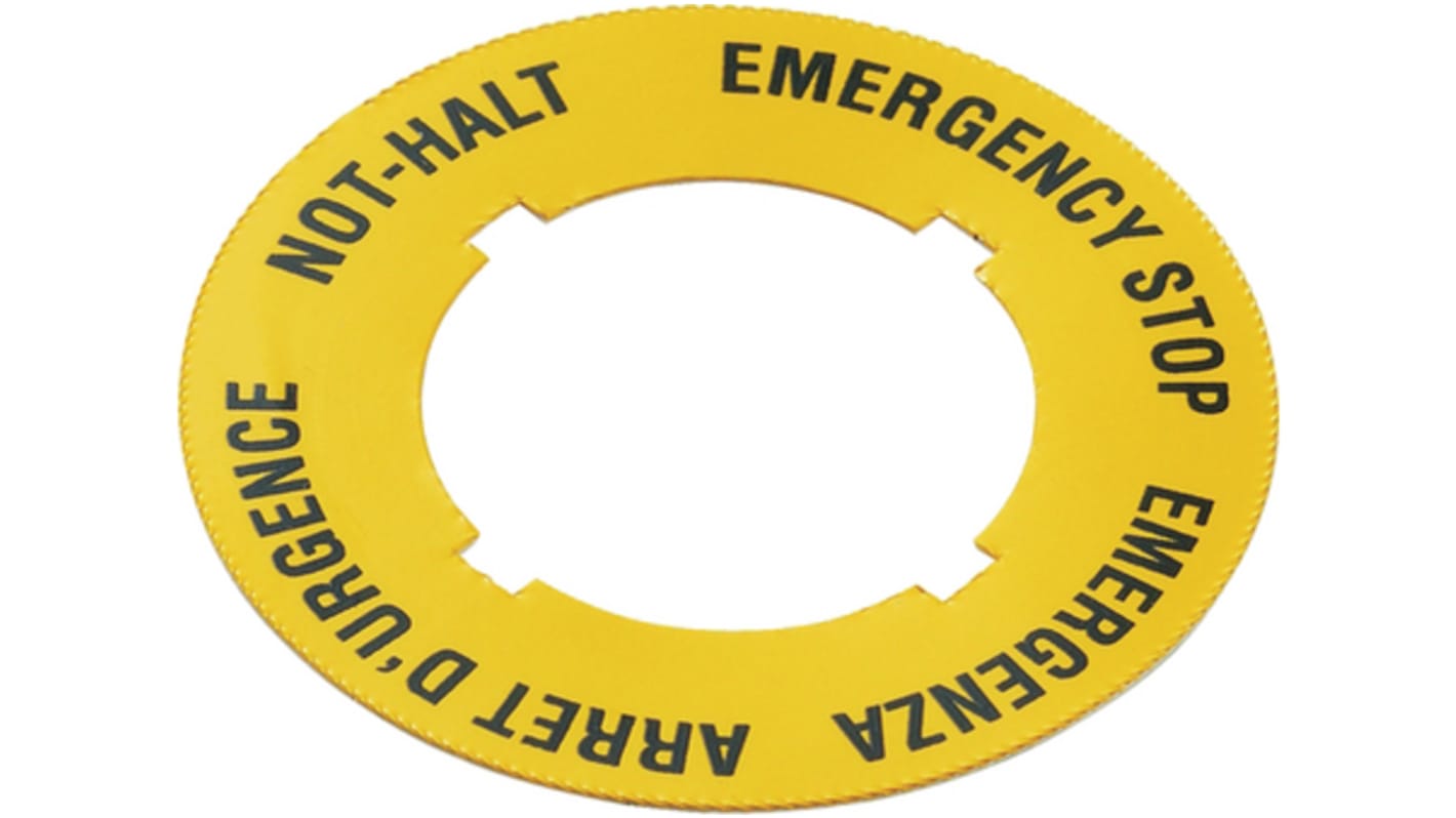 RAFI Label for Use with RAFIX 22 FS, Emergency Stop, Not Halt