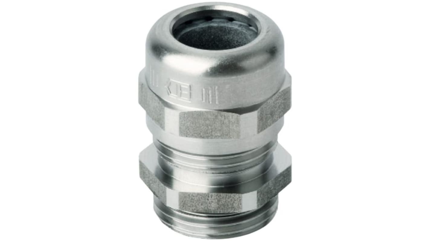 Jacobs Perfect Series Metallic Stainless Steel Cable Gland, M20 Thread, 9mm Min, 13mm Max, IP68