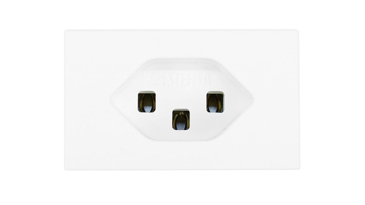 Steffen White 1 Gang Electrical Socket, 16A, Type J - Swiss