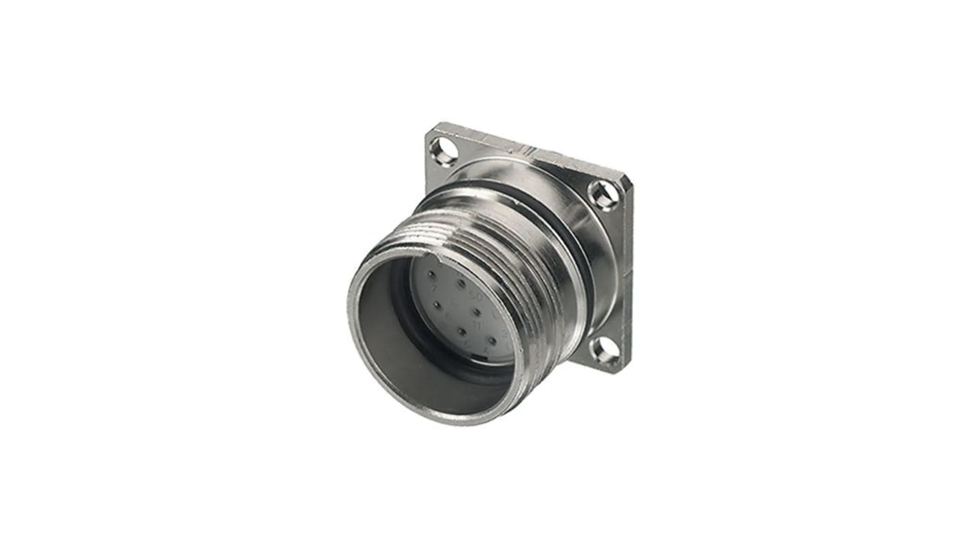 Conector circular Hummel hembra de 12 vías, montaje aéreo, IP67