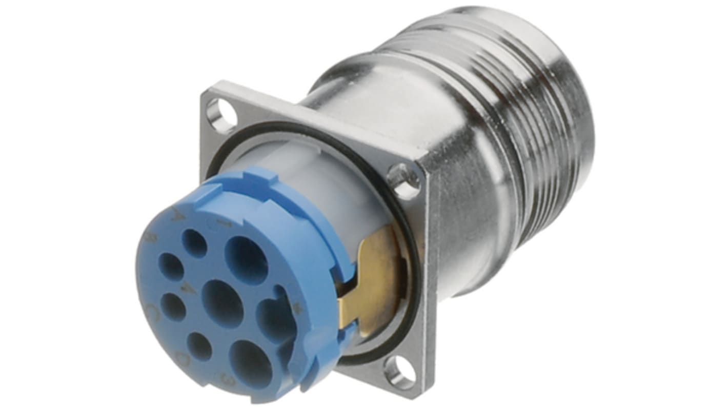 Conector circular Hummel macho serie Power Connectors M 23 de 8 vías macho, Montaje en Panel, IP67, IP69K