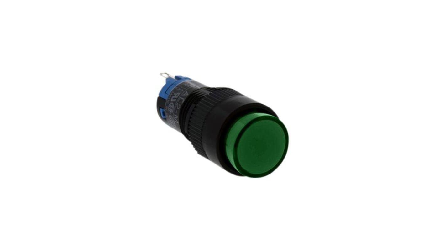 Idec AL1M Series Illuminated Push Button Switch, Momentary, Panel Mount, 10mm Cutout, 1CO, 220V, IP40