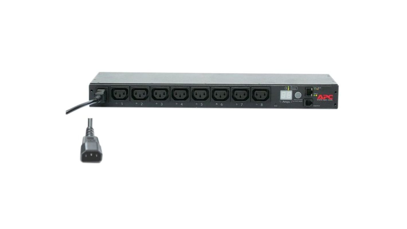 C13 (IEC 60320 Standard) 8 Gang Power Distribution Unit, 1.98m Cable, 12A, 230 V