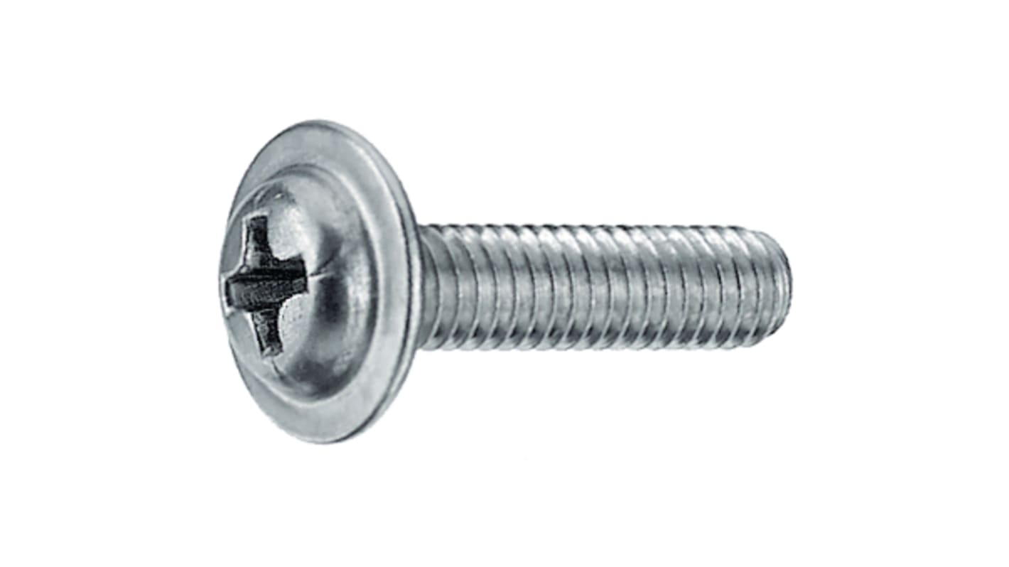 Bossard Torx Flat, Round Stainless Steel Machine Screw, M3x6mm