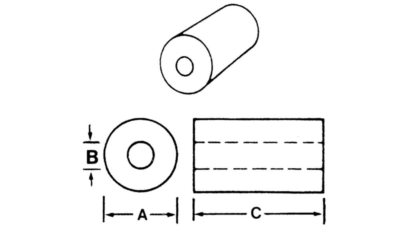 Amidon ferritgyöngy Gyűrű alakú mag, 10 x 10 x 10mm