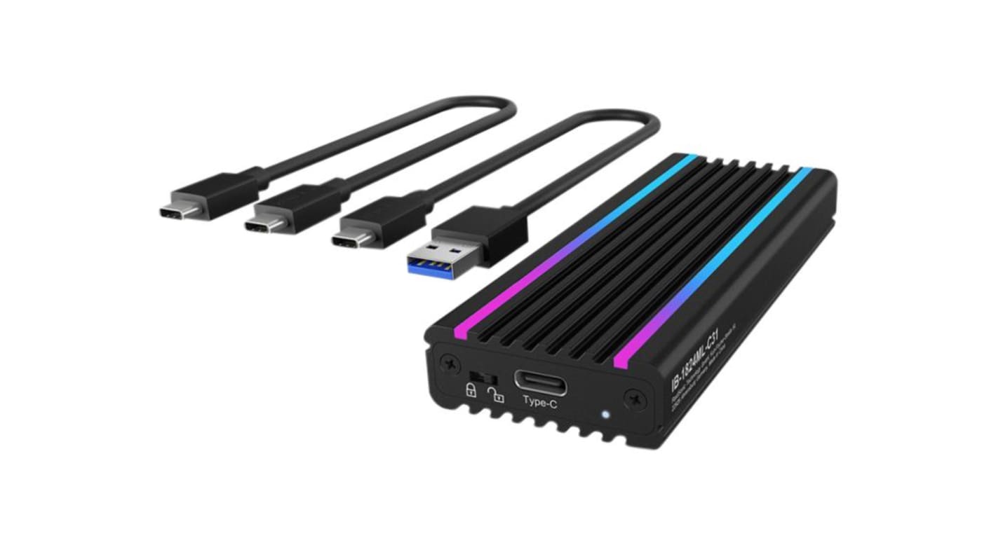 Obudowa dysku twardego, złącze: M.2 NVMe SSD, porty: USB C, Aluminium, 105x40x15mm