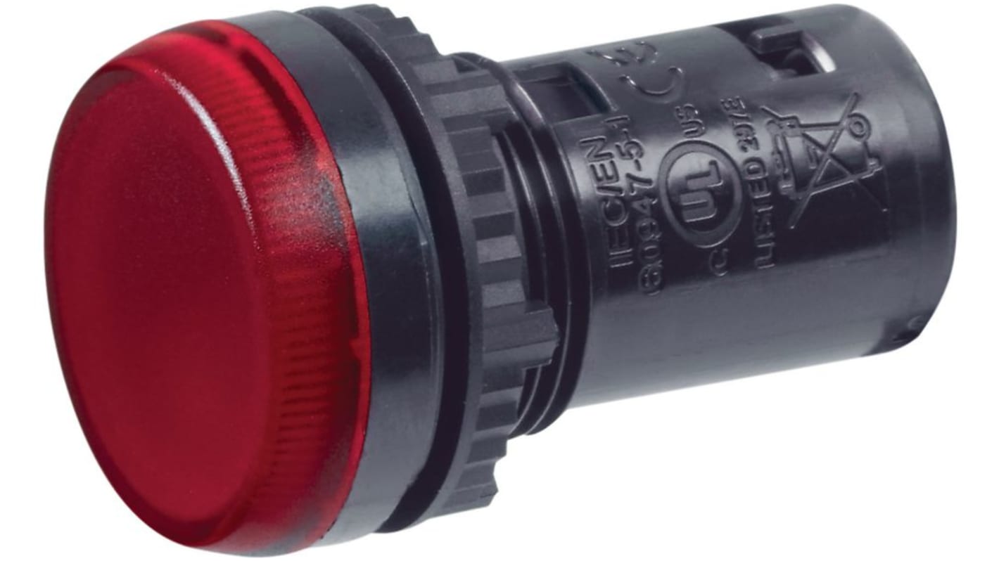 Bombilla LED BACO Rojo, 230V ac/dc, Ø 22mm
