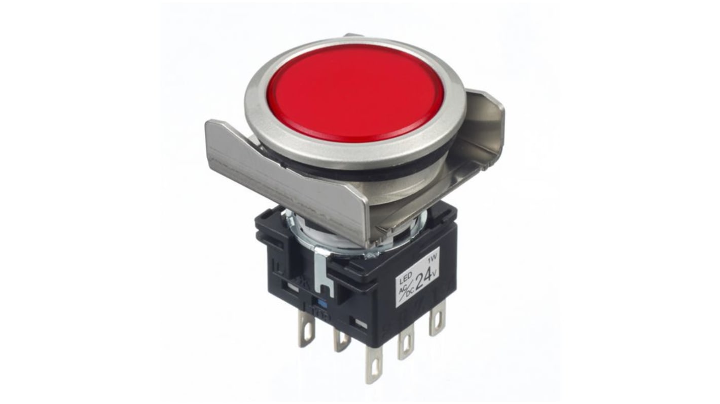 Idec, LB, Panel Mount Red LED Pilot Light, IP65, Round, 24V
