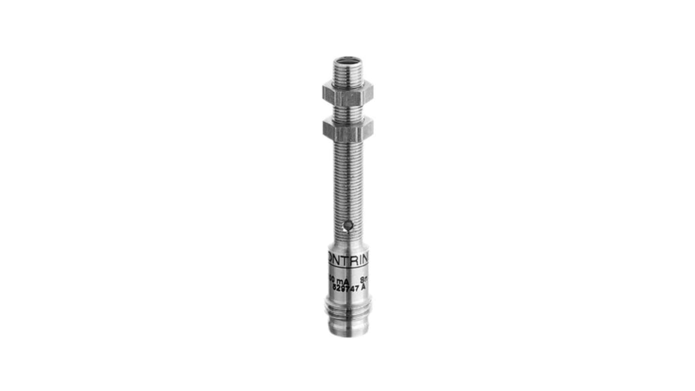 Contrinex Miniatur Optischer Sensor, Diffus, Bereich 0 → 24 mm, PNP Ausgang, M8 3-polig, Hellschaltend