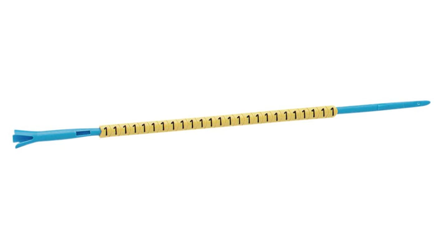 Repère câble Partex Marking Systems MD02, Ø câble 1.3 - 3mm, Jaune