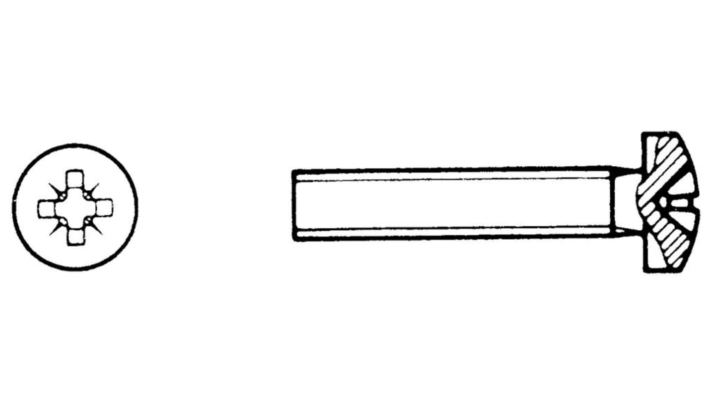 Linsenkopf Phillips Schrauben Steel 4.8, M3 x 6mm Verzinkter Stahl