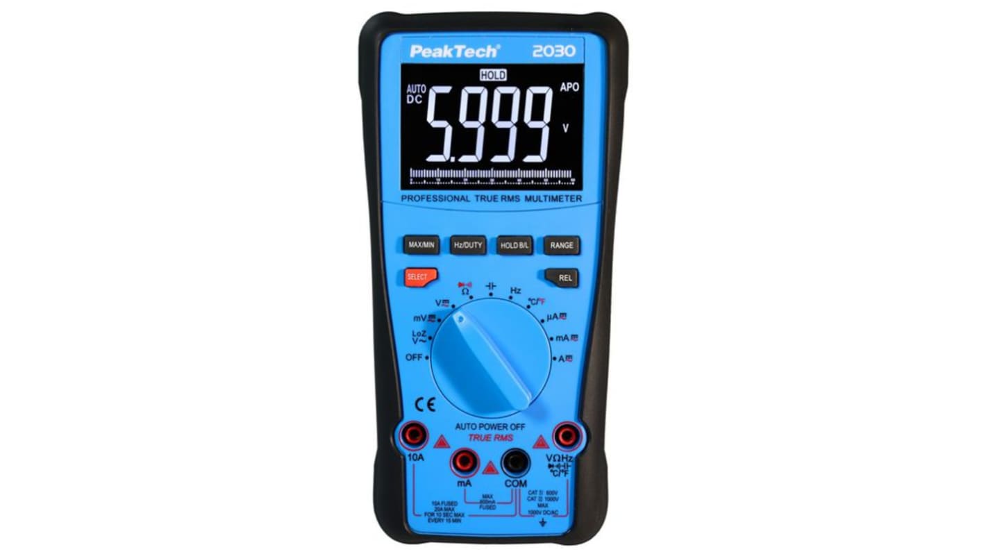 P 2030 LCD Multimeter, 20A ac Max, 20A dc Max, 1000V ac Max