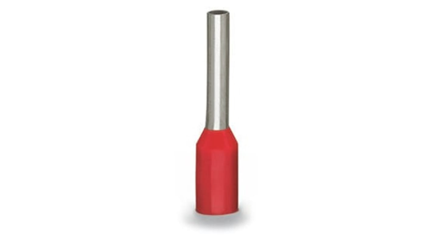 Wago, 216 Insulated Ferrule, 14mm Pin Length, 3.5mm Pin Diameter, Red