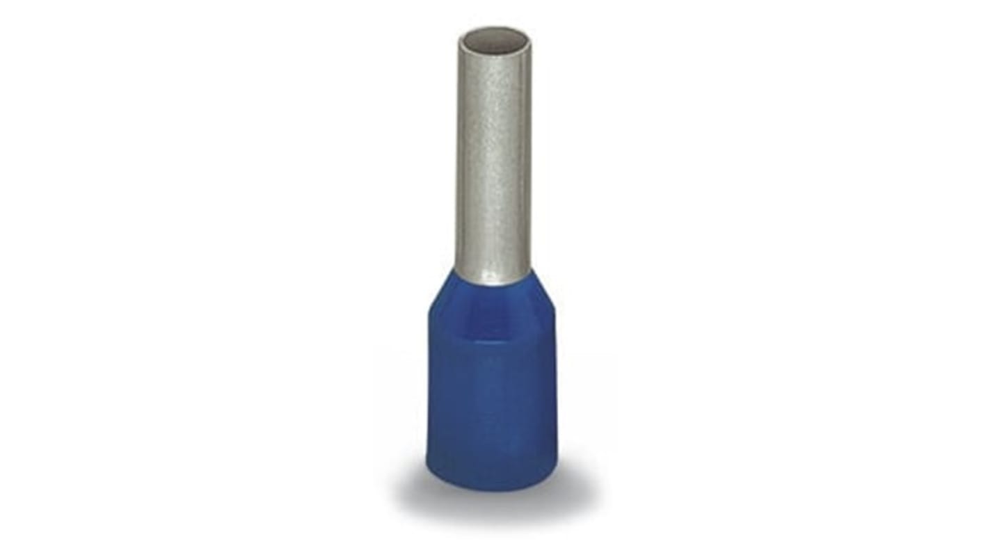 Wago, 216 Insulated Ferrule, 15mm Pin Length, 4.7mm Pin Diameter, Blue