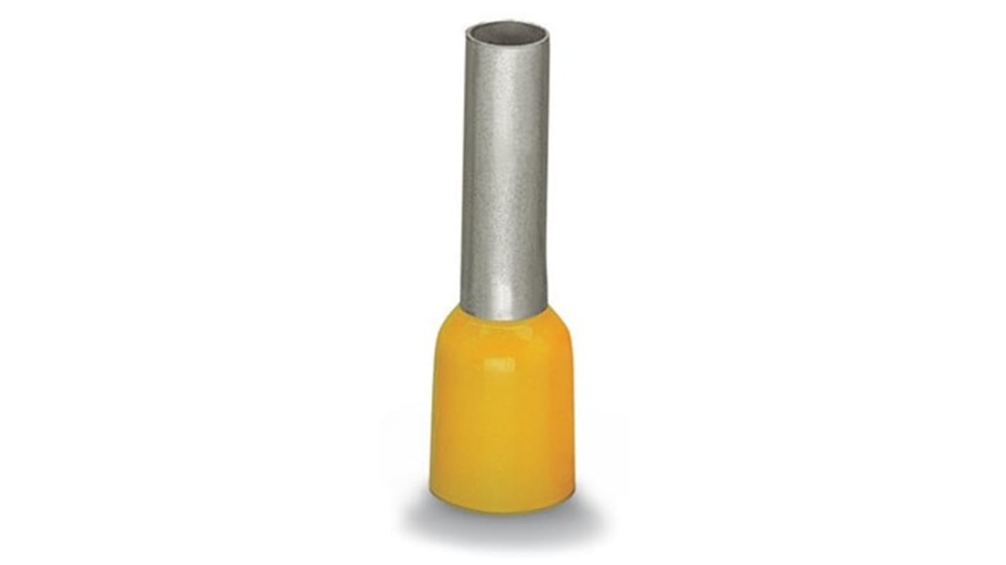 Wago, 216 Insulated Ferrule, 20mm Pin Length, 6.9mm Pin Diameter, Yellow