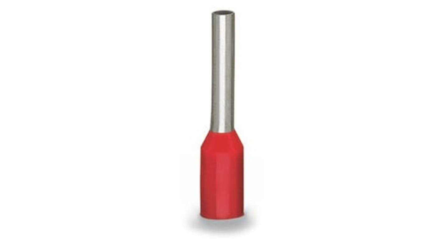 Wago, 216 Insulated Ferrule, 16mm Pin Length, 3.5mm Pin Diameter, Red