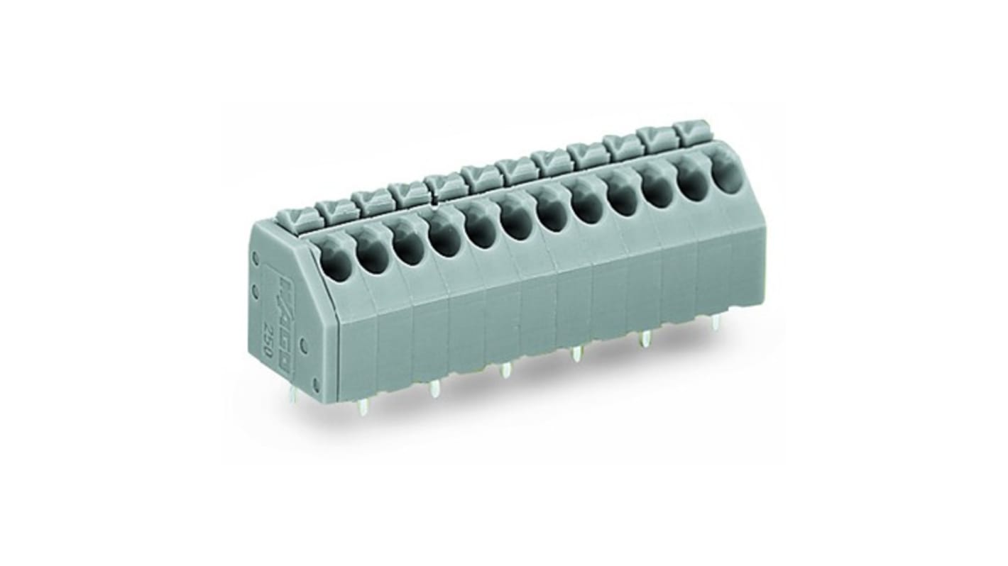 236 Series PCB Terminal Block, 7-Contact, 3.5mm Pitch, Push-In, 1-Row, Cage Clamp Termination