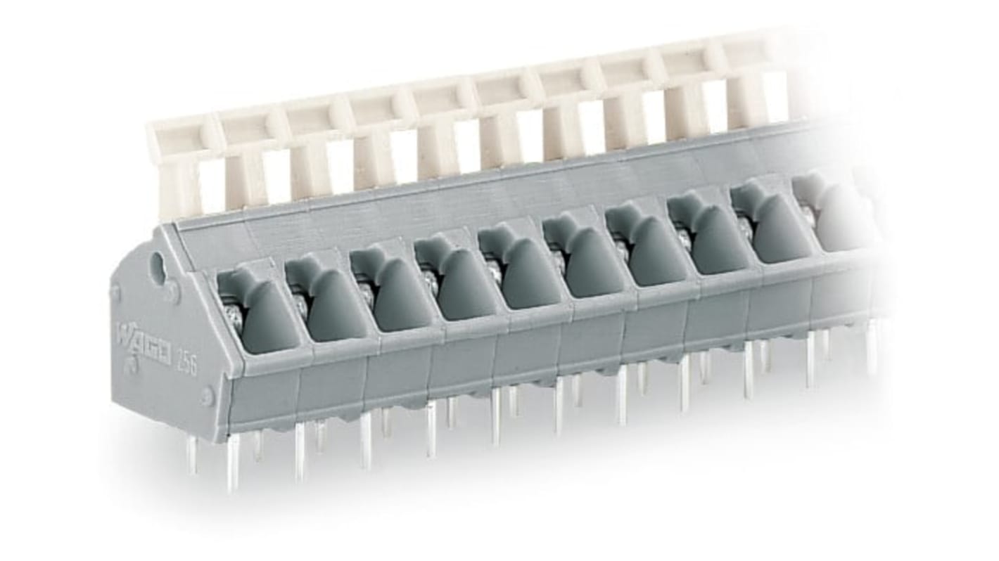 256 Series PCB Terminal Block, 5-Contact, 5.08mm Pitch, Through Hole Mount, 1-Row, Cage Clamp Termination