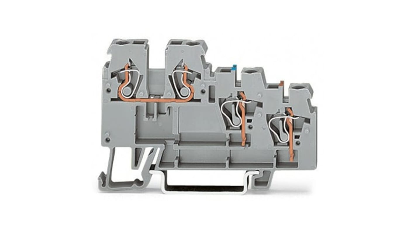 270 Series Grey Terminal Block, 2.5mm², 3-Level, Cage Clamp Termination