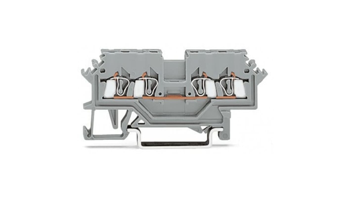 279 Series Grey Terminal Block, 1.5mm², 4-Level, Cage Clamp Termination