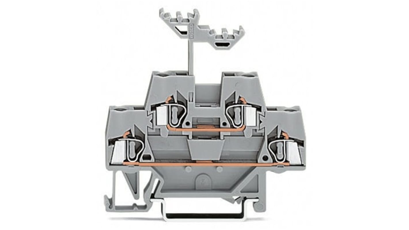 Wago 280 Series Grey Double Level Terminal Block, 2.5mm², Double-Level, Cage Clamp Termination