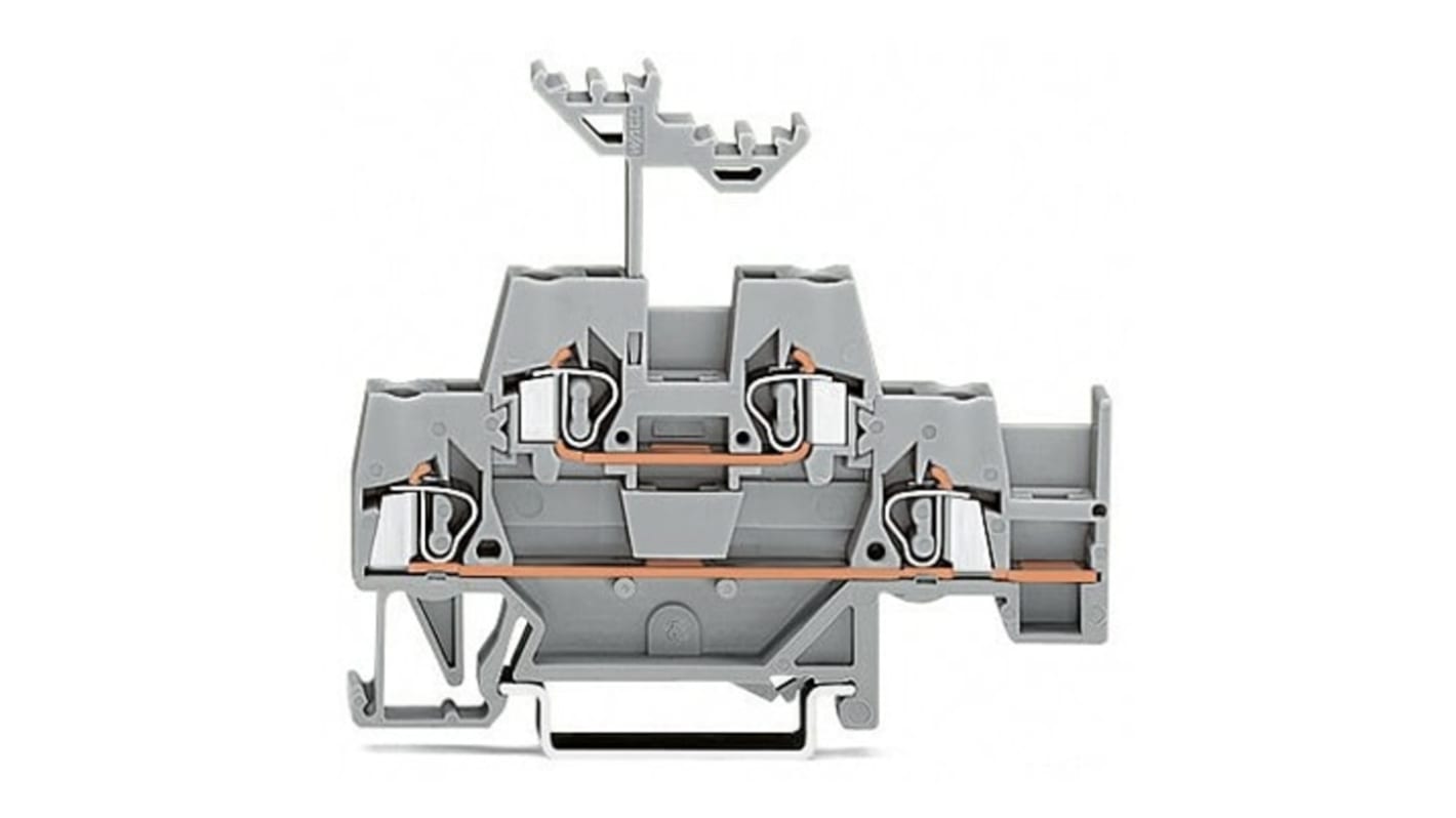 Wago 280 Series Grey Double Level Terminal Block, 2.5mm², Double-Level, Cage Clamp Termination