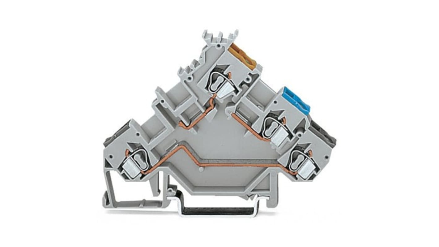 Wago 280 Series Grey Terminal Block, 2.5mm², 3-Level, Cage Clamp Termination