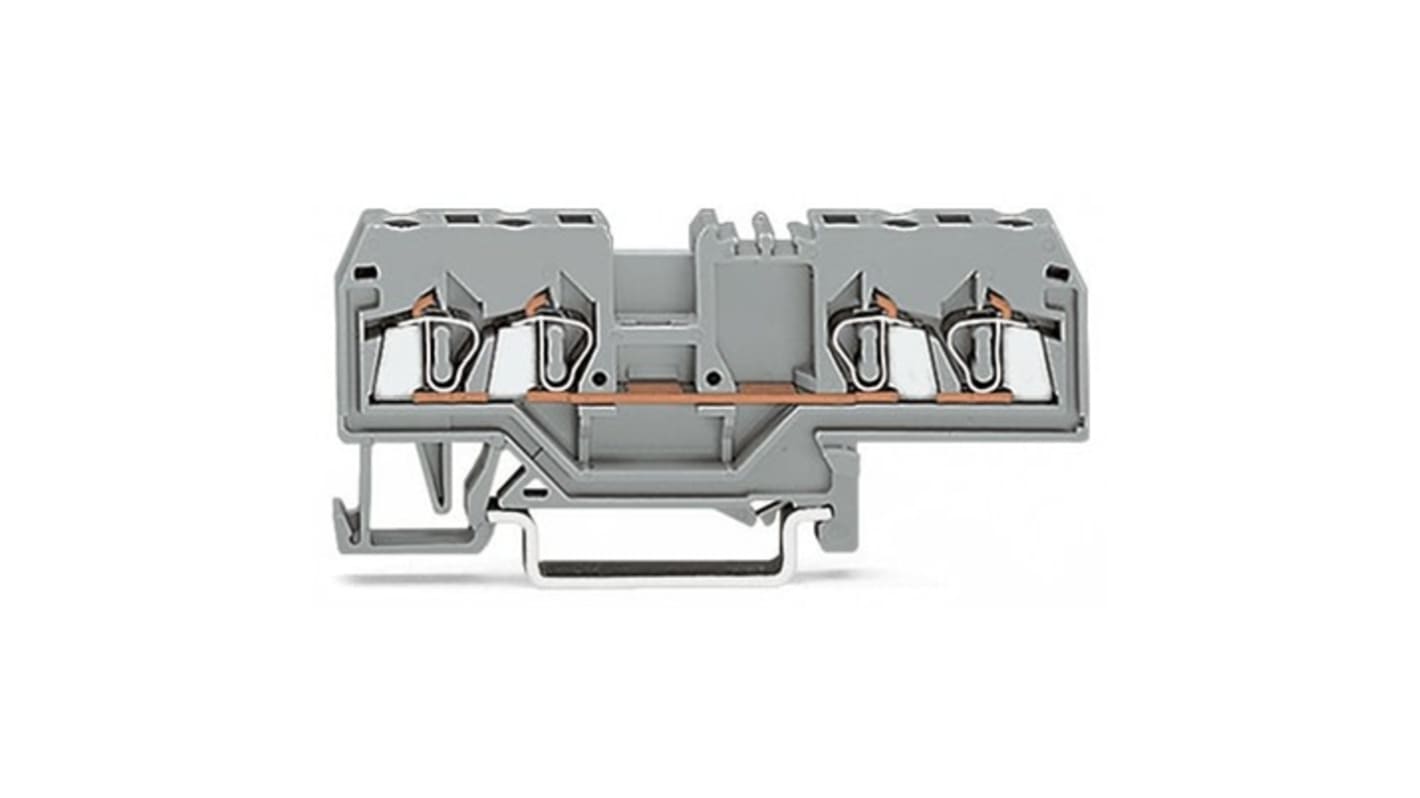 Wago 280 Series Grey Terminal Block, 2.5mm², 4-Level, Cage Clamp Termination