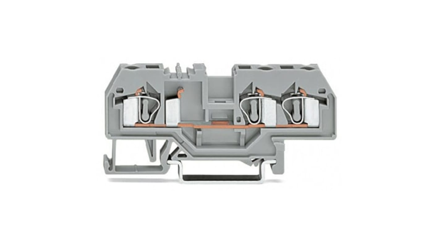 Wago 281 Series Grey Terminal Block, 4mm², 3-Level, Cage Clamp Termination
