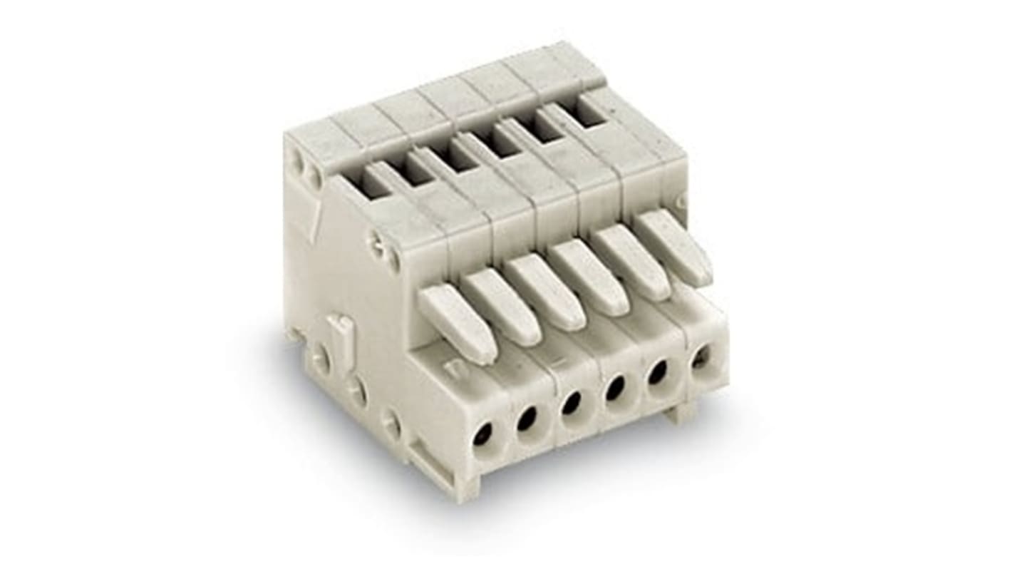 Wago 2.5mm Pitch 2 Way Pluggable Terminal Block, Feed Through Plug, Cable Mount, Cage Clamp Termination