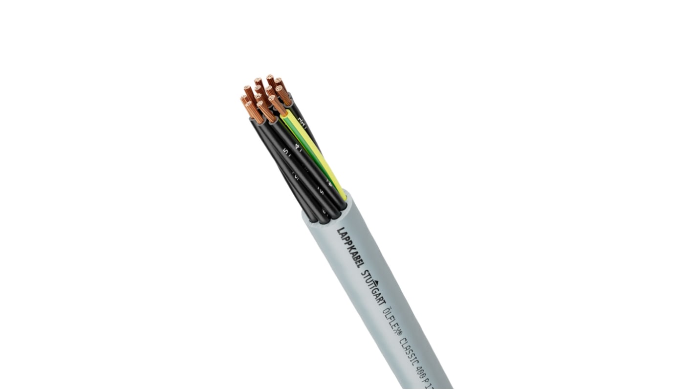 Lapp OLFLEX CLASSIC 400 Control Cable, 2 Cores, 1 mm², Unscreened, Silver Grey Polyurethane PUR Sheath, 17
